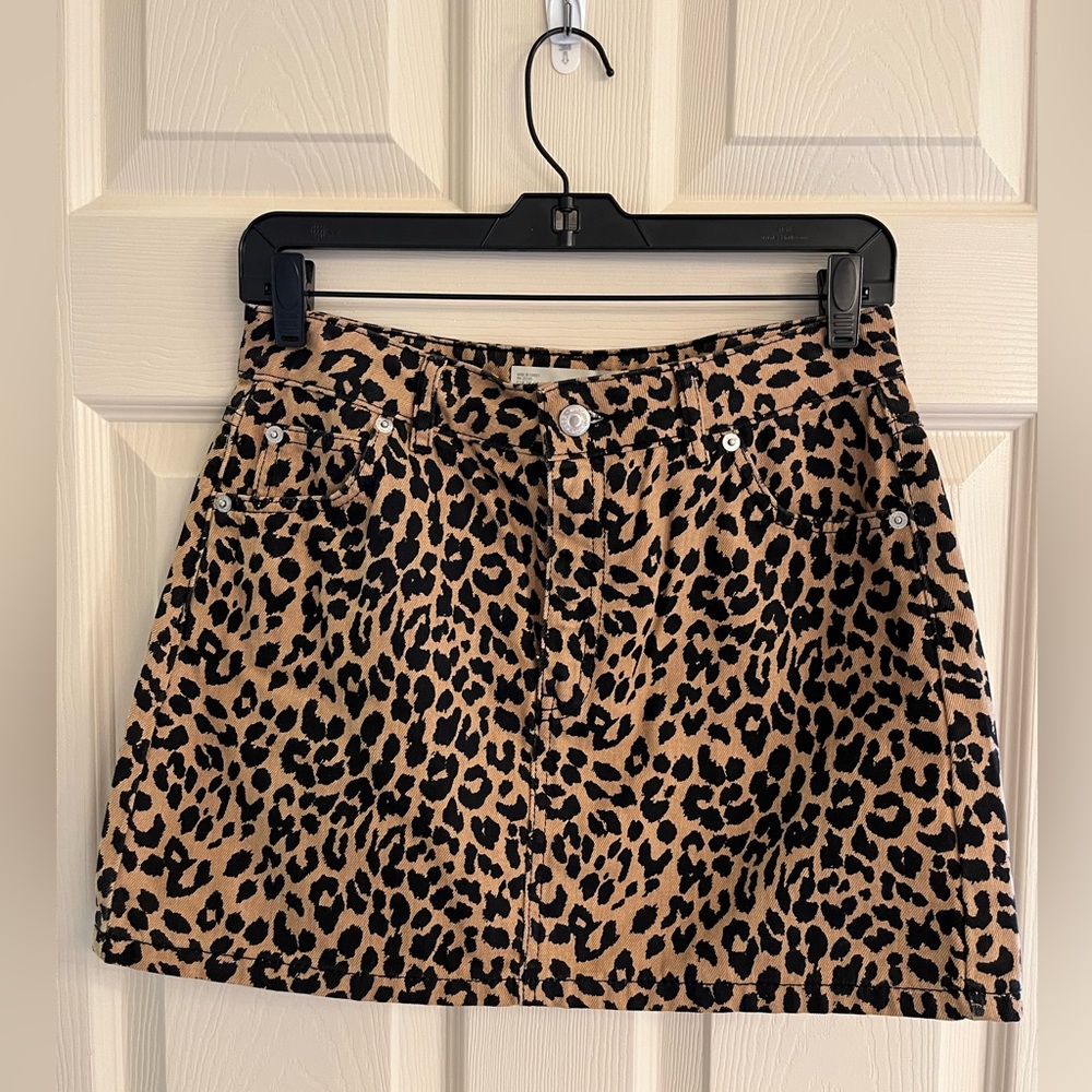Topshop Leopard Print Skirt